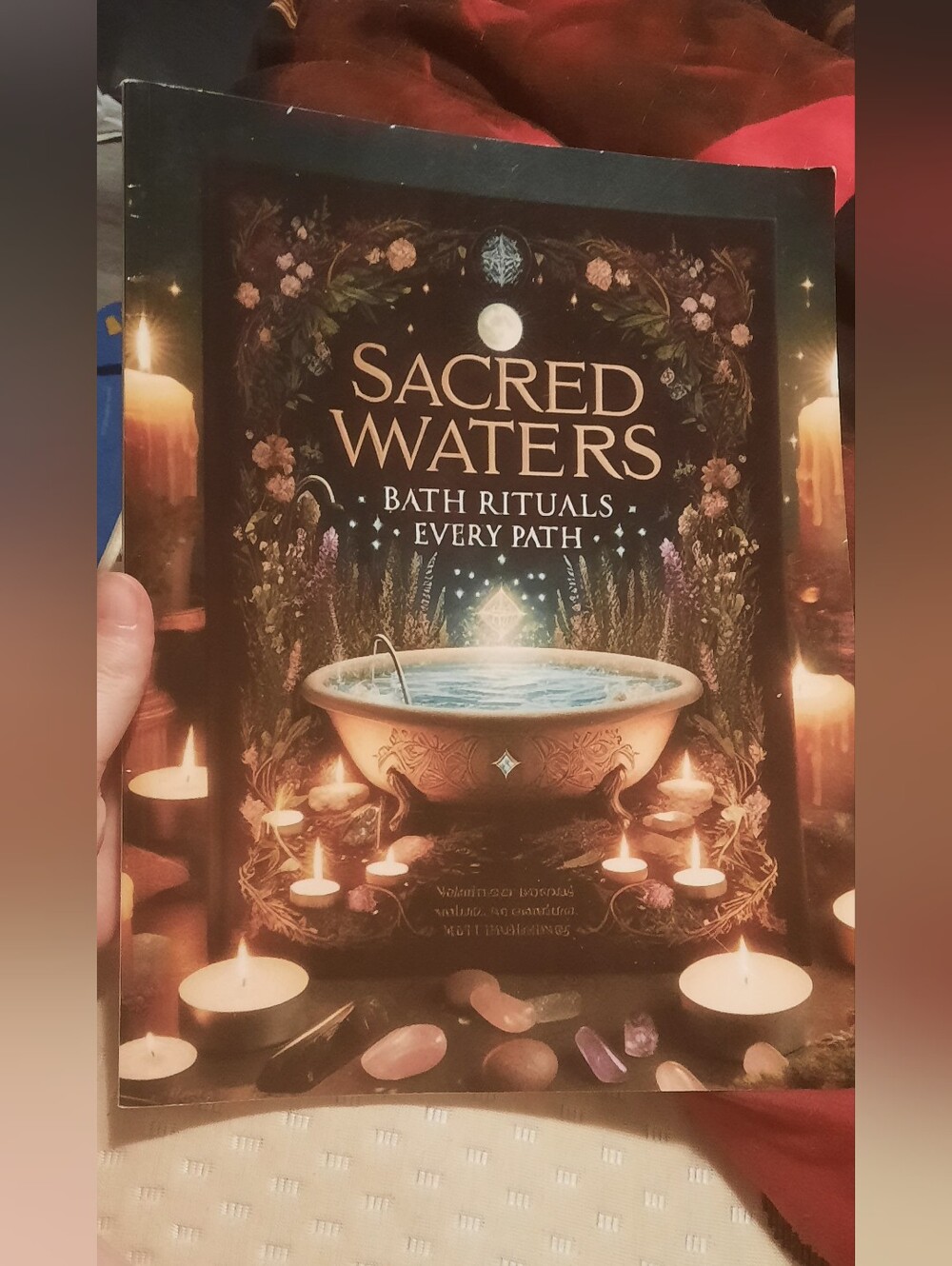 Sacred Waters Bath Rituals Book - Spiritual Bath & Body Guide (Blue/Gold)